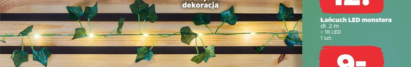 Łańcuch LED liście promocja w Netto