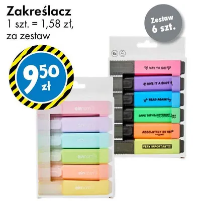 Zakreślacz 1 szt. = 1,58 zł promocja w Tedi