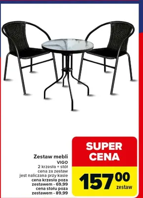 Zestaw mebli ogrodowych Vigo promocja w Carrefour