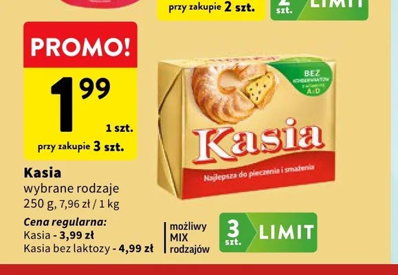 Margaryna Kasia bez laktozy promocja w Intermarche