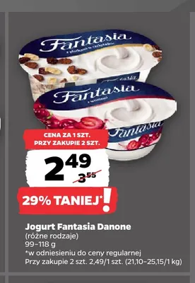Jogurt Fantasia Danone promocja w Netto