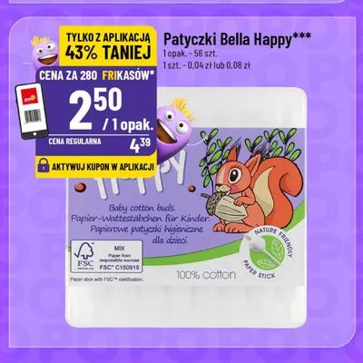 Patyczki higieniczne dla dzieci Bella Happy promocja w POLOmarket