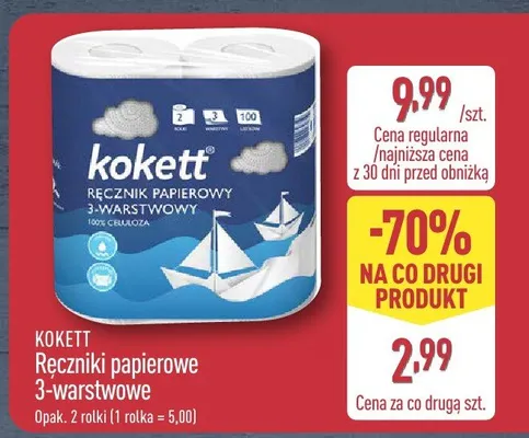 Ręcznik papierowy 3-warstwowy promocja w Aldi