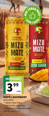 Napój gazowany Mizu Mate Mango Yerba Mate zero sugar promocja w Intermarche