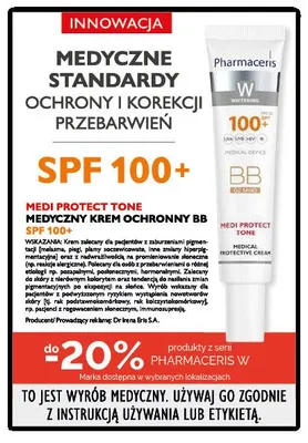 Medyczny krem ochronny BB Pharmaceris W Medi Protect Tone SPF 100+ promocja w Ziko Dermo