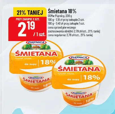 Śmietana 18% promocja w POLOmarket