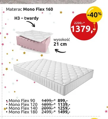 Materac Mono Flex 140 promocja w Black Red White