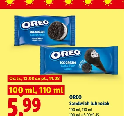 Lody Oreo Sandwich promocja w Lidl