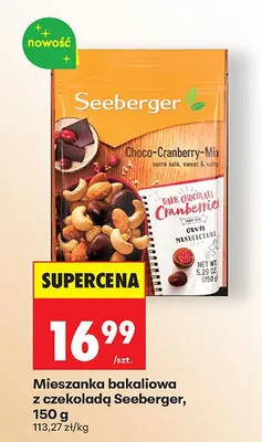 Mieszanka bakaliowa z czekoladą Seeberger Choco-Cranberry-Mix promocja w Biedronka