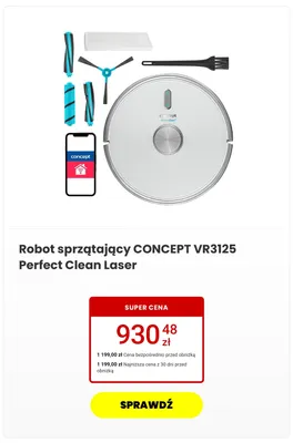 Robot sprzątający CONCEPT VR3125 Perfect Clean Laser promocja w Media Expert