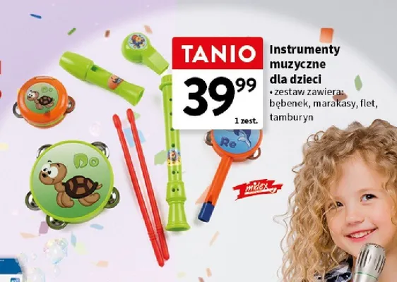 Instrumenty muzyczne dla dzieci zestaw Midex promocja w Intermarche