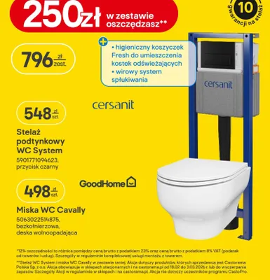 Miska WC Cavally promocja w Castorama