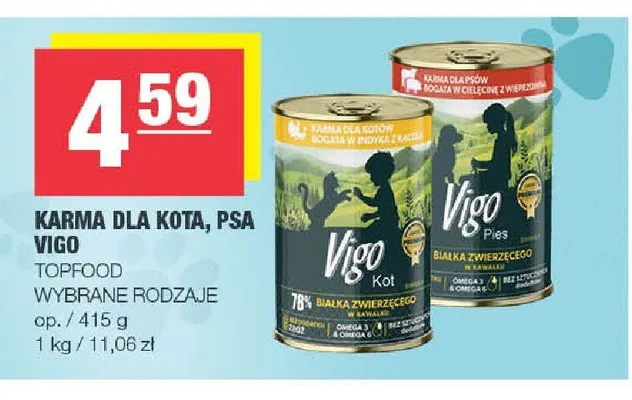 Karma dla kota, psa Vigo promocja w SPAR