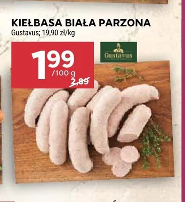 Kiełbasa biała parzona Gustavus promocja w Stokrotka