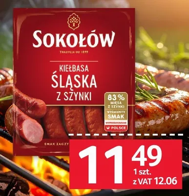 Kiełbasa śląska z szynki Sokołów promocja w Selgros