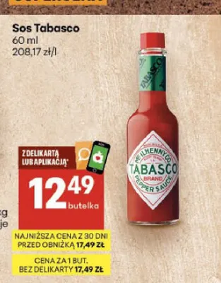 Sos Tabasco promocja w Delikatesy Centrum