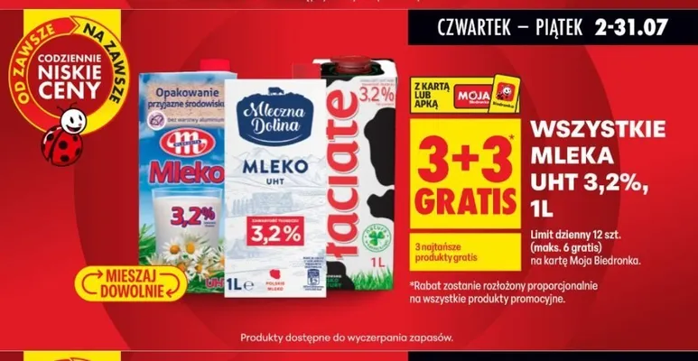 Mleko UHT 3,2% promocja w Biedronka
