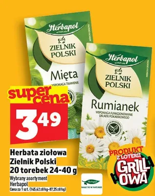Herbata ziołowa Zielnik Polski Rumianek 20 torebek promocja w TOPAZ