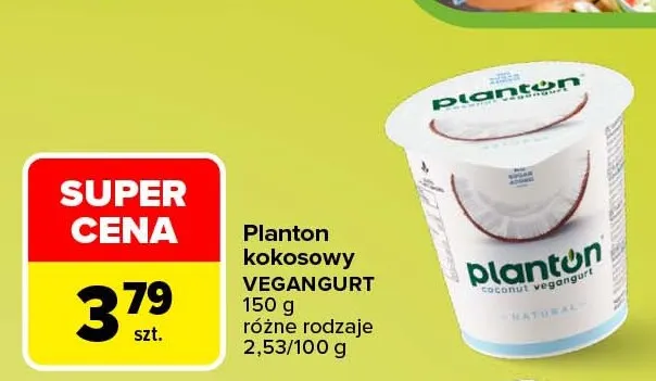 Jogurt kokosowy Vegangurt Planton promocja w Carrefour Market