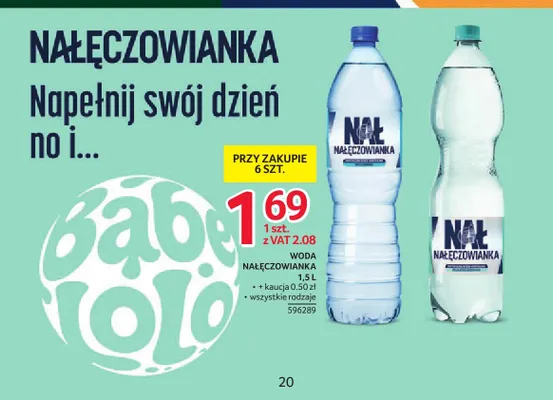 Woda niegazowana Nałęczowianka promocja w Selgros