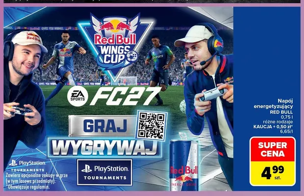 Napój energetyzujący Red Bull promocja w Carrefour