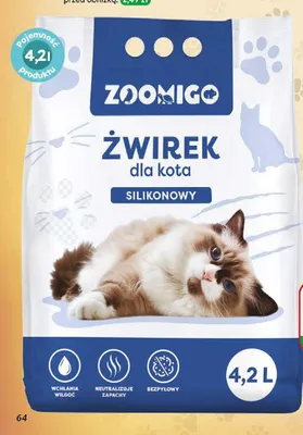 Żwirek dla kota silikonowy Zoomigo promocja w Dino