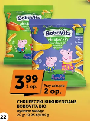 Chrupeczki kukurydziane BoboVita BIO marchewkowe promocja w Groszek