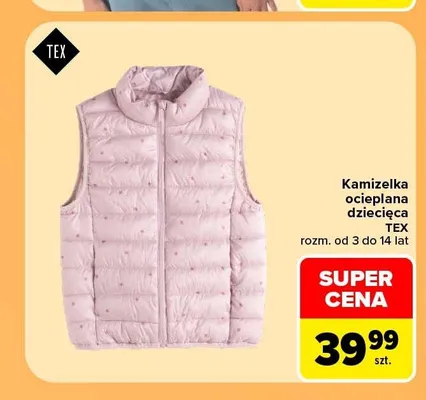 Kamizelka ocieplana dziecięca TEX promocja w Carrefour
