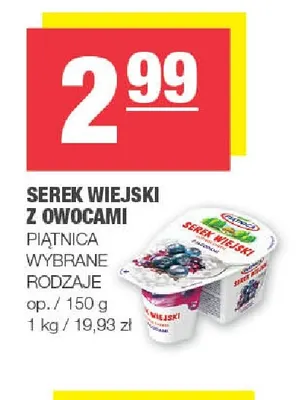 Serek wiejski z owocami Piątnica promocja w SPAR