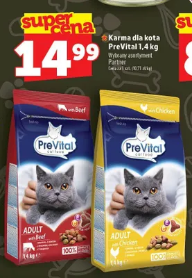 Karma dla kota PreVital Adult z wołowiną promocja w TOPAZ