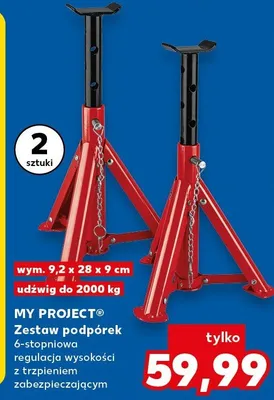 Zestaw podpórek 6-stopniowa regulacja wysokości z trzpieniem zabezpieczającym promocja w Kaufland