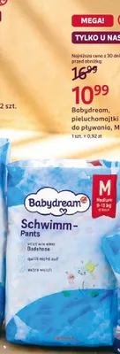 Pieluchomajtki do pływania Babydream M 12-pak promocja w Rossmann