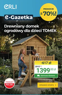 Drewniany domek ogrodowy dla dzieci TOMEK promocja w ERLI