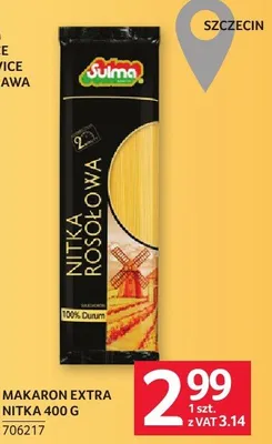 Makaron extra nitka 400 g promocja w Selgros