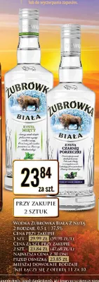 Wódka Żubrówka Biała z nutą mięty promocja w Dino