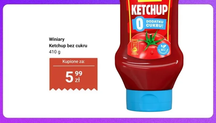 Ketchup bez cukru Winiary promocja w Dino