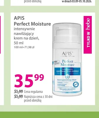 Perfect Moisture intensywnie nawilżający krem na dzień Apis promocja w Hebe