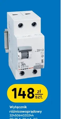 Wyłącznik różnicowoprądowy 2P 25A 30mA Ac Legrand promocja w Castorama