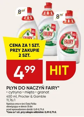 Płyn do naczyń Fairy mięta promocja w Chata Polska