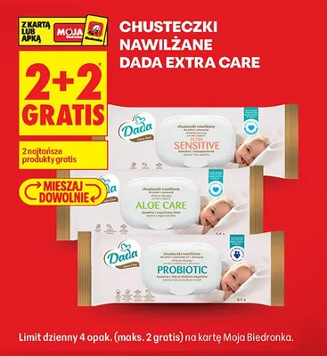 Chusteczki nawilżane Dada Extra Care Sensitive promocja w Biedronka