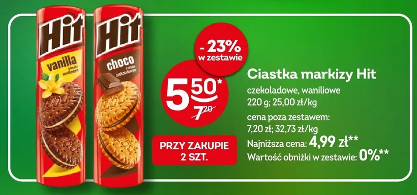Ciastka markizy Hit waniliowe promocja w Żabka