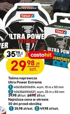 Taśma naprawcza tesa Ultra Power Extreme wym. 25m x 50mm promocja w Castorama