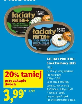 Serek kremowy lekki Łaciate Protein+ naturalny promocja w Lidl