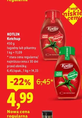 Ketchup pikantny Kotlin promocja w Lidl