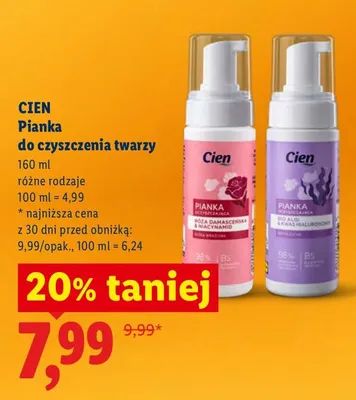 Pianka do czyszczenia twarzy, różne rodzaje Cien promocja w Lidl