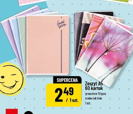 Zeszyt A5 60 kartek 70 gsm linia promocja w POLOmarket
