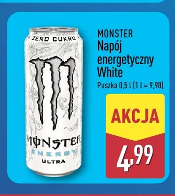 Napój energetyczny Monster Energy Ultra White Zero Cukru promocja w Aldi