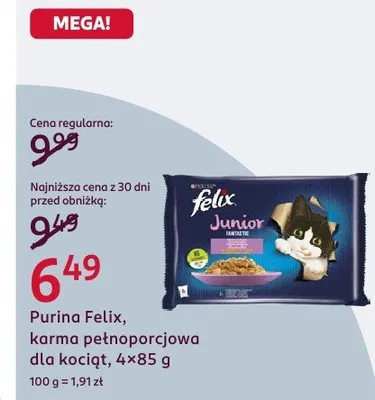 Karma pełnoporcjowa dla kociąt promocja w Rossmann