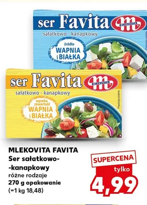 Ser sałatkowo-kanapkowy Favita Mlekovita promocja w Kaufland