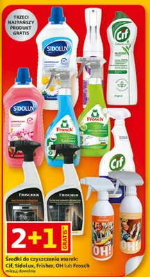 Środki do czyszczenia marek: Cif, Sidolux, Frisher, OH lub Frosch promocja w Auchan